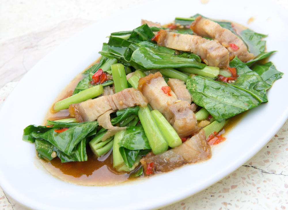 How to cook Crispy Pork Kale Chinese Kale with Crispy Pork Belly